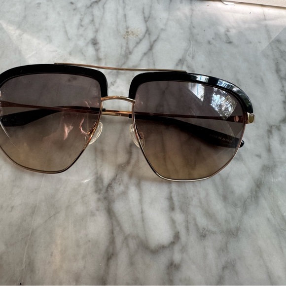 Barton Perreira brown metal and tortoise and Gold Aviator AeronautGlasses